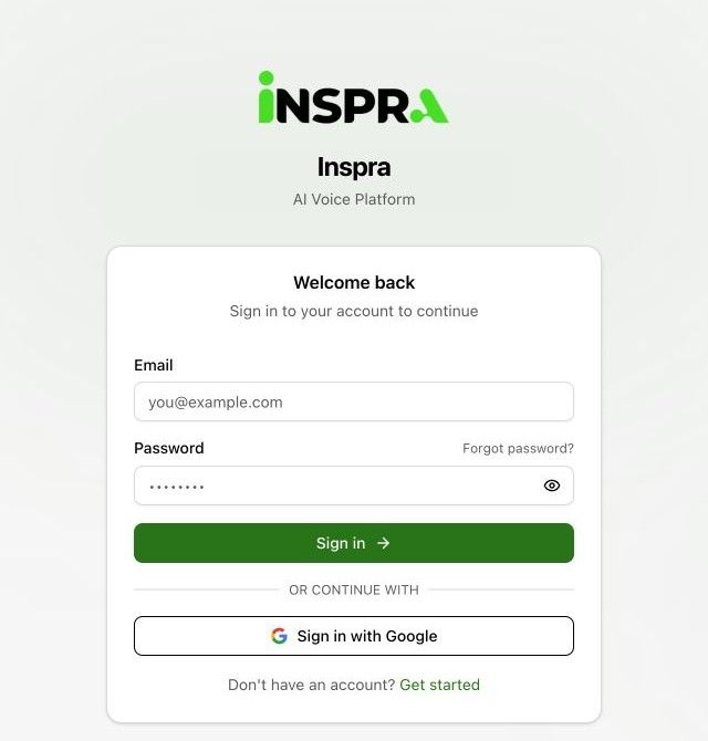 Sign in to Inspra