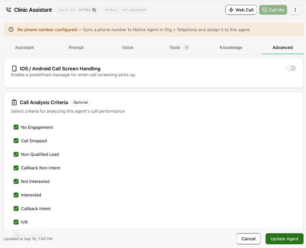 Configure call analysis and scorecards in the dashboard