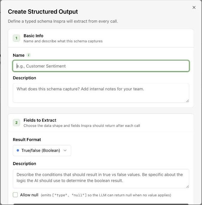 Structured Output schemas.