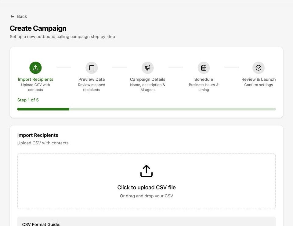 Prepare and import campaign recipients in the dashboard