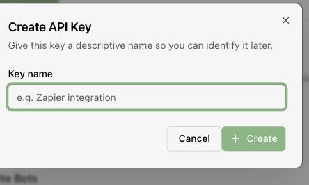 API Keys under Configuration → General.